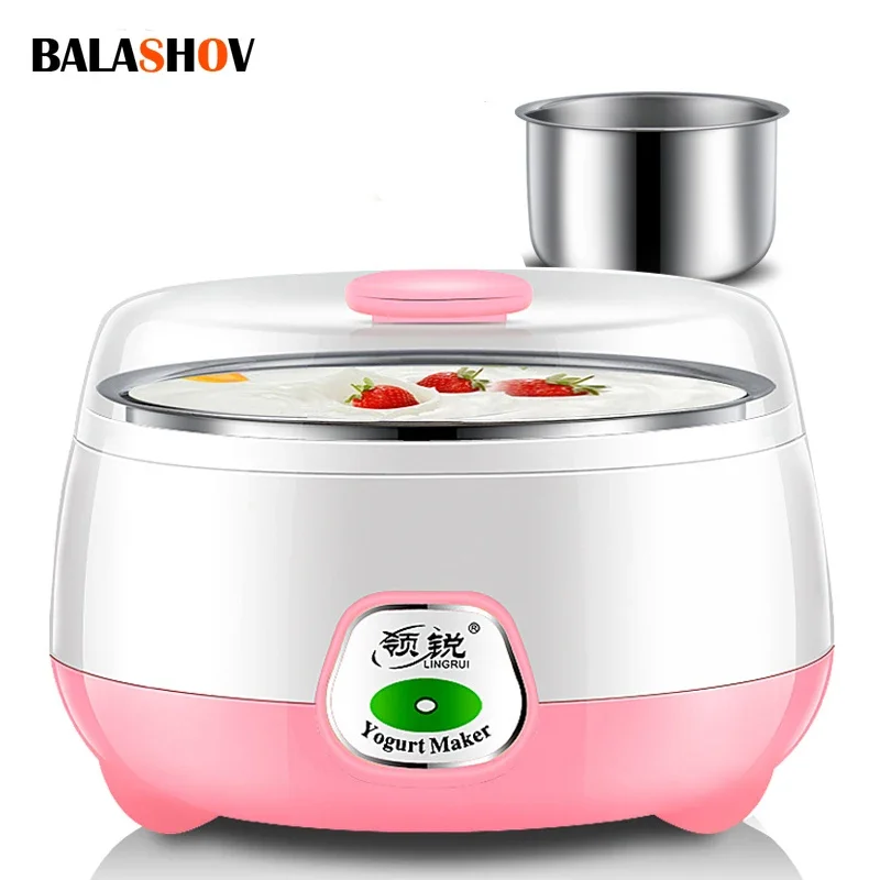 1L elektryczny Mini maszyna do produkcji jogurtu automatyczny wielofunkcyjny domowy ekspres do wino ryżowe DIY jogurt i Natto maszyna do fermentacji