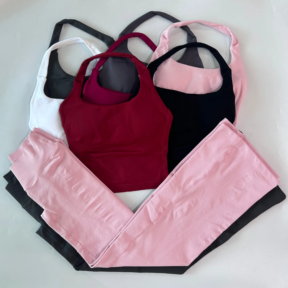 Pericic 2-teiliges Set mit ausgestellten Leggings, Damen Gym Tanktops, Trainingsanzug, Fitnesskleidung, Workout-Set, Gym-Outfit, Yoga-Set – Detail 10