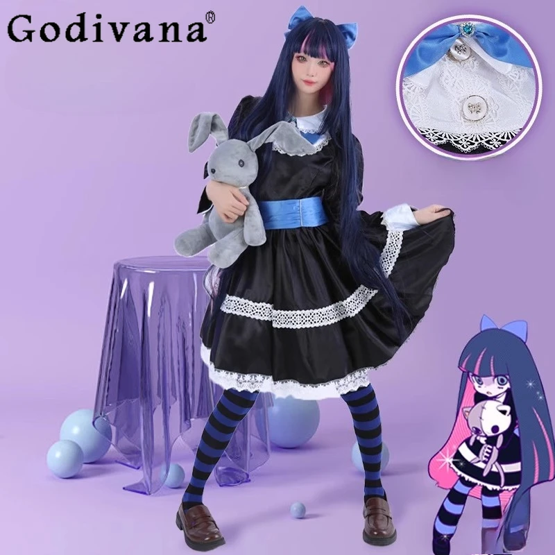 

Halloween Angel Cos Dress Women Anime Stocking Black Lolita Cosplay Dress Female Carnival Uniform Role Play Sweet Dress