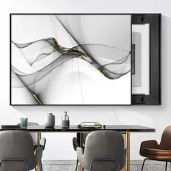 Decorative Painting Of Electric Meter Box Cover Hanging Push-Pull Multimedia Shielding Home Wall Art Mural Poster With Frame
