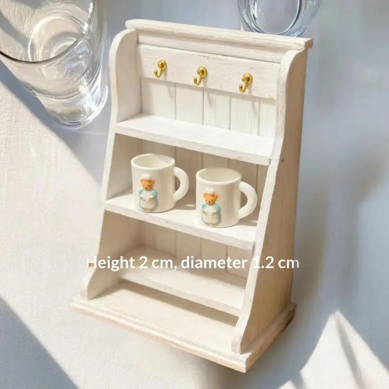 แก้วน้ำหมีจิ๋ว 2 ชิ้น สำหรับตกแต่งบ้านตุ๊กตา ของเล่นเสริมสร้างจินตนาการ