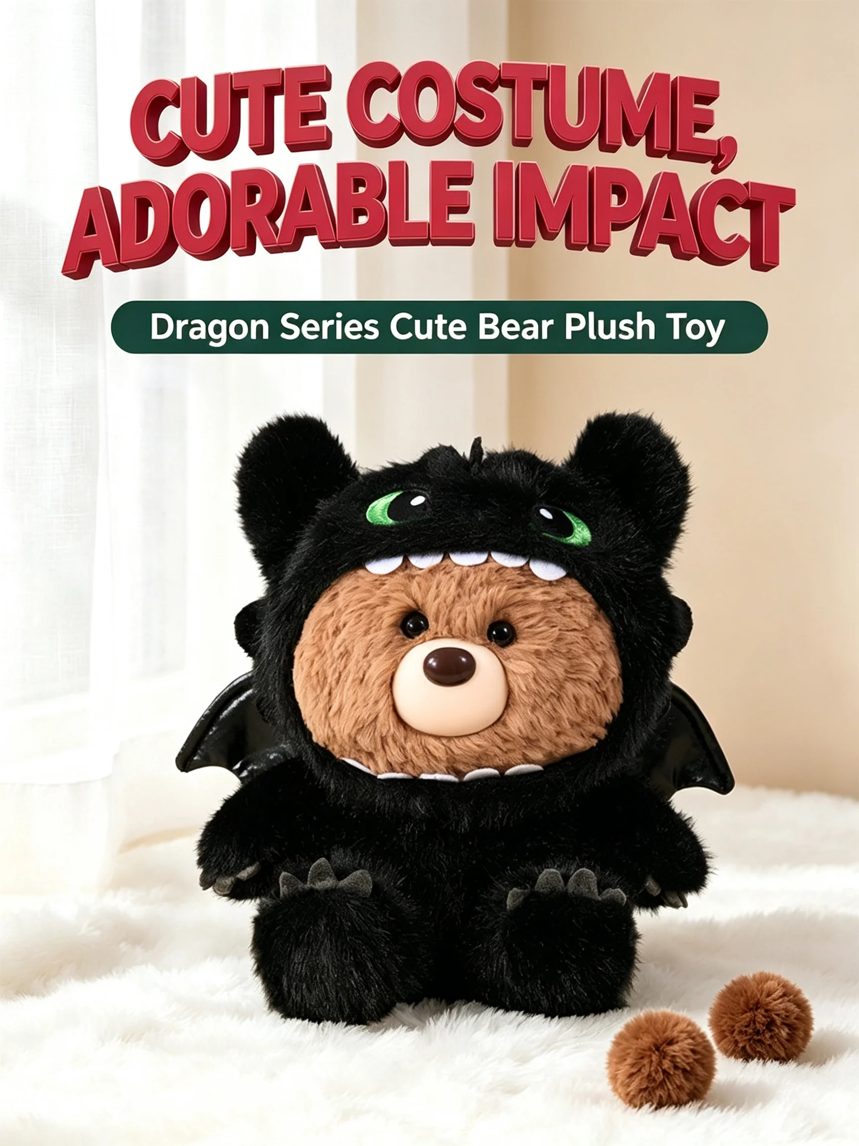 Genuine Dragon Replica Gifford Bear Sitting Plush Doll Toothless Cosplay Stuffed Toy Soft Figure Collectible