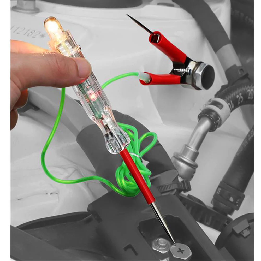 1PC Auto 6V 12V 24V DC Car Truck Voltage Circuit Tester Car Test With Alligator Clip Probe Pen Light Bulb Automobile Maint Tool