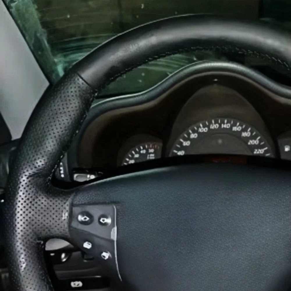 Microfiber Leather Hand Sewing Car Steering Wheel Cover For Mercedes-Benz W203 C-Class Kompressor 2001 2002 2003 2004 2005 2006