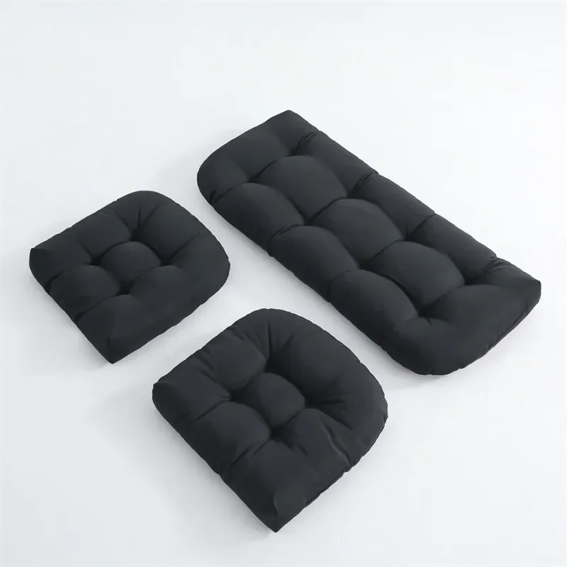 For Thickened Garden Chair Cushion Set 3pcs Home Leisure Rattan Chair Pad Outdoor Patio Furniture Seat Backrest Cover