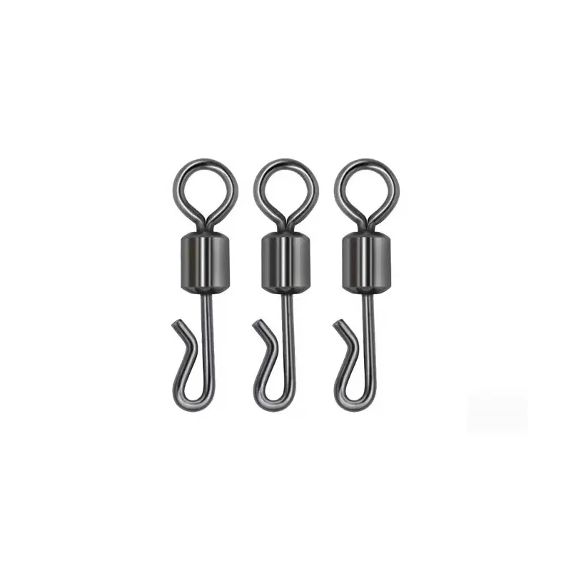 10pcs/lot Stainless Steel Connector Bearing Rolling Swivel7# 8# 10# 12#Hook Lure Connectors Fishing With Hooked Snap accessories