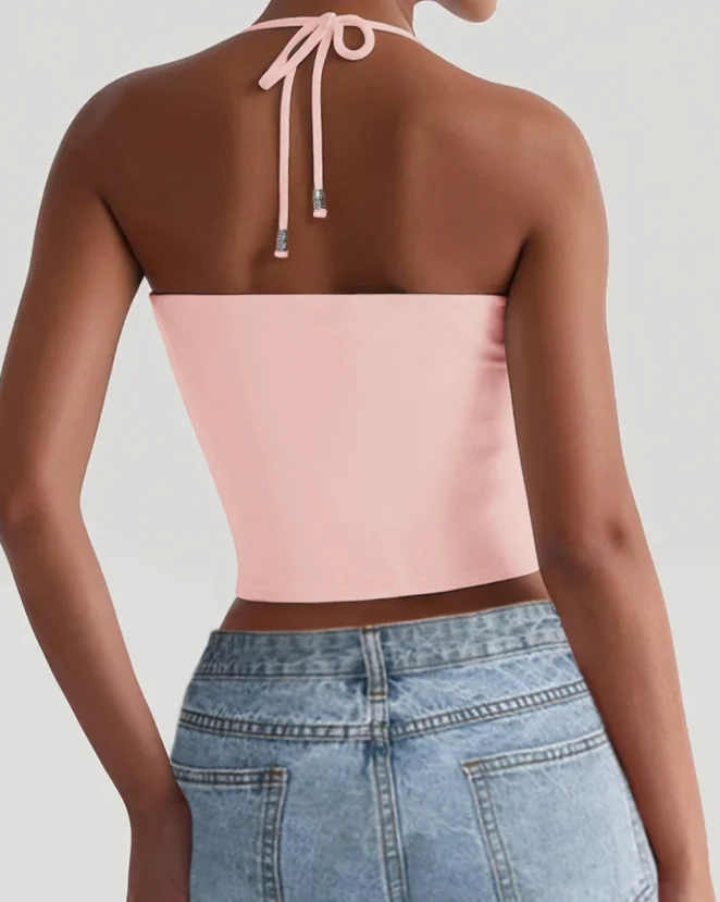 Tank Tops Woman Y2K Style Sexy Slim Fit Character Camisole Top Yoga Suit Sports Hanging Neck Slim Fit Elegant Camisole Vest - Image 2