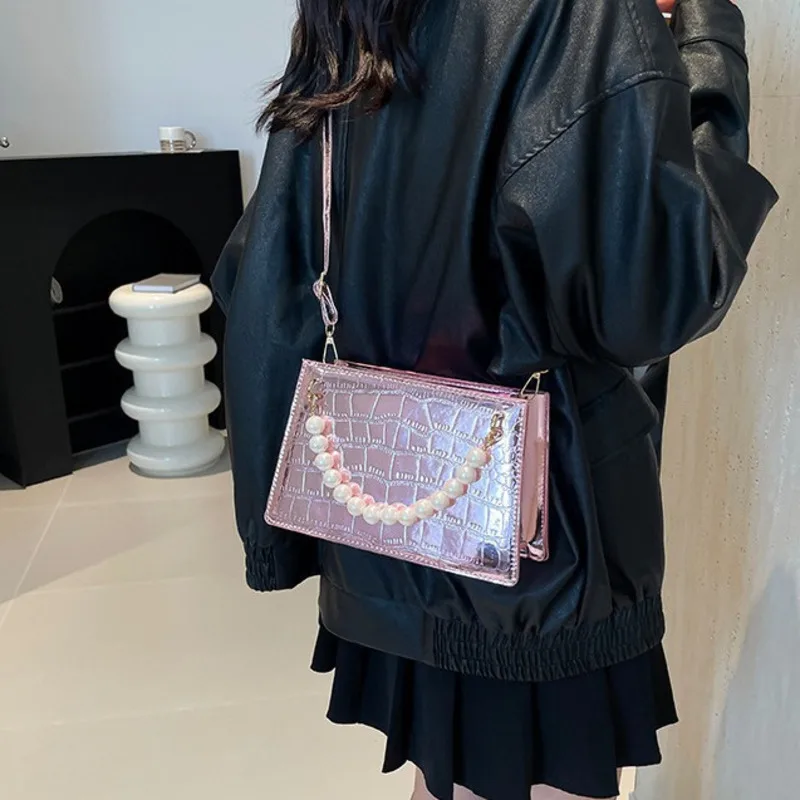 

The 2024 New Minimalist Style Features Personalized And Fashionable Textures, Beaded Fashion, Handbag Shoulder Crossbody Bag