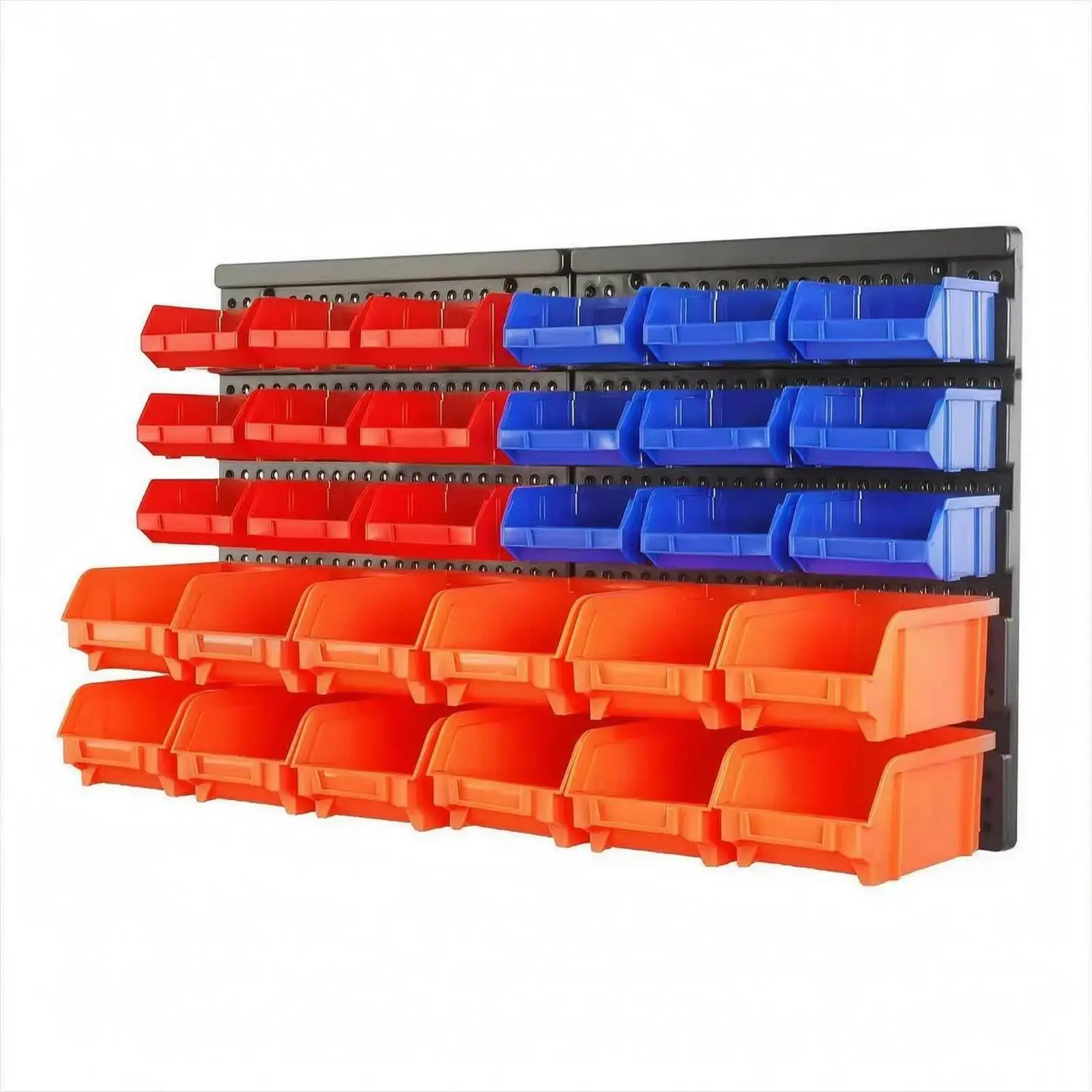 Wall Hanging Pegboard Organizer with 30 Removable Bins for Workshop Craft Area Household Use