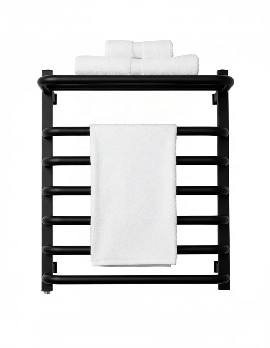 

Luxury Stainless Steel Single Rack Heated Towel Rail with Custom Logo Feature for Hotels