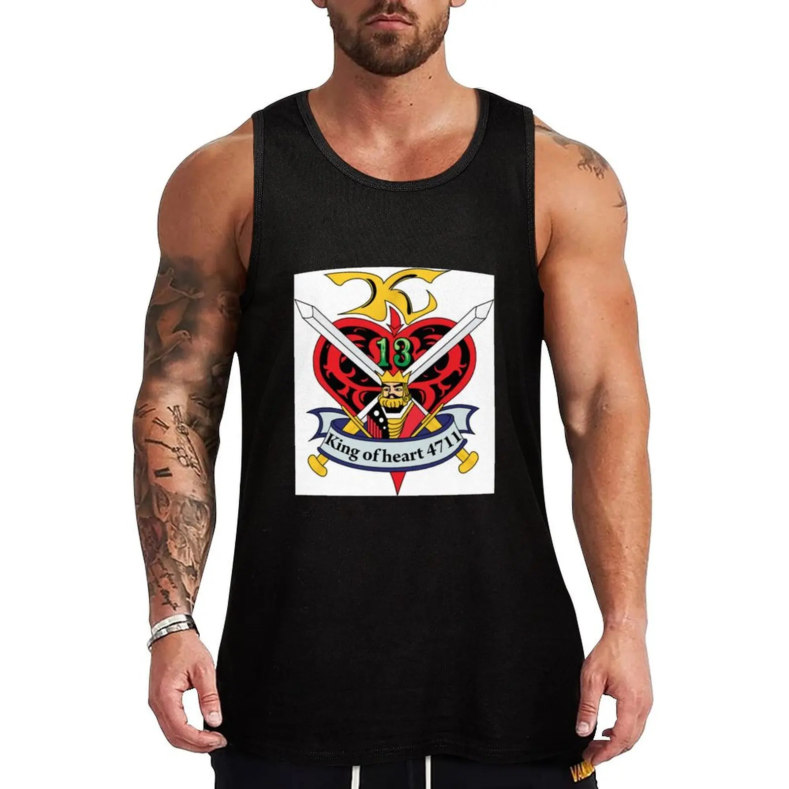 G Gundam King of Hearts Tank Top t-shirt gym man gym clothes man