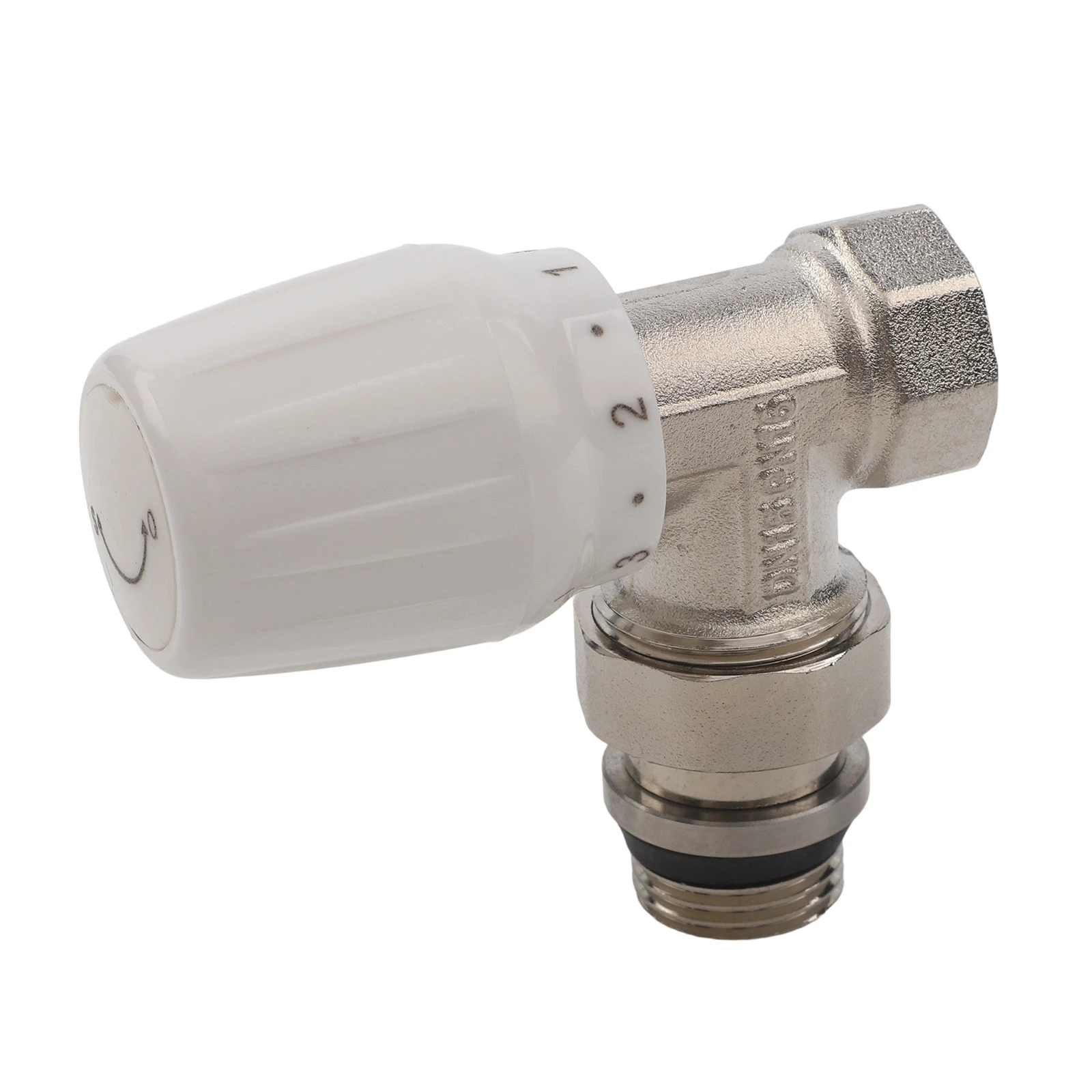 12 Inch Manual Angle Radiator Temperature Control Valve with Compatibility for 12 and 34 Inch Connection Sizes