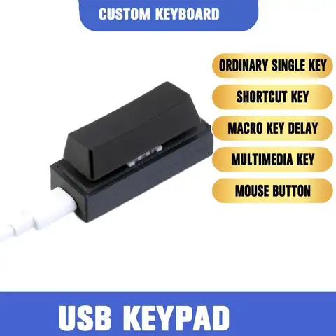 원 키 프로그래밍 가능 매크로 키보드, USB 1m 케이블, 원 키 단축키 볼륨, 마우스 스페이스 바 미니 키패드 설정 가능