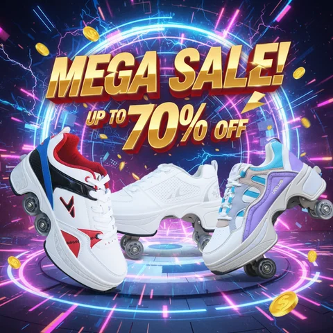 Casual Deformation Parkour Sneakers Skates Kids Four-Wheel Roller Skate Shoes Adult Stage personalized Sport Roller Skate Shoes