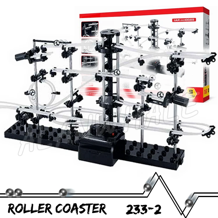 550 см рельсовый уровень 2 мраморный бег лабиринт американские горки электрический лифт модель здания для мальчиков развивающие игрушки катящийся шар скульптура
