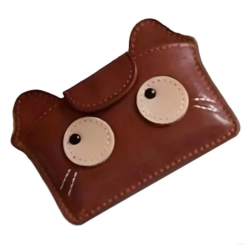 

Practical PU Leather Feline Inspired Card Holder With Multi Compartment Storage For Daily Essential 20CA