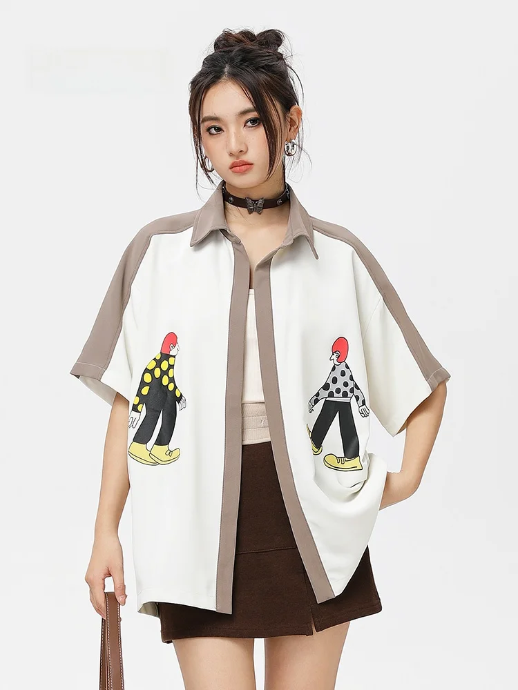 

MMOPTOP American Sle ort Sve Embroidered irt Women Summer Thin Breathable Lazy Color Blo Blouse Casual Loose Fit