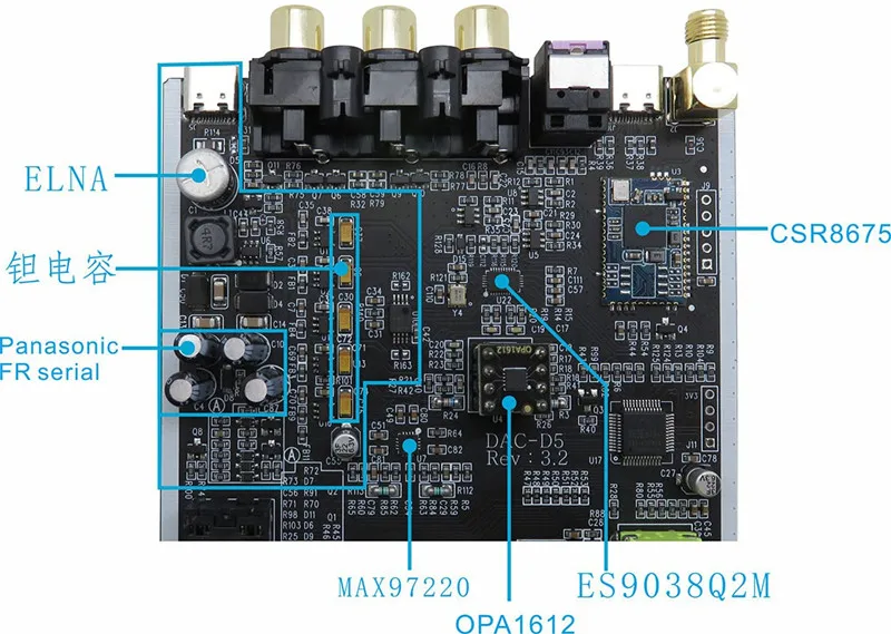 NEW CSR8675 Bluetooth 5.0 odbiornik ES9038 dekodujący dekoder APTX-HD LDAC Fever HIFI z pilotem