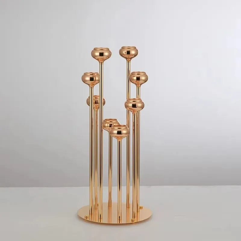 

10 pcs Metal Candelabras 91 CM Height 8 Arms Candle Holders Luxury Wedding Table Centerpiece Candlesticks Home Decoration