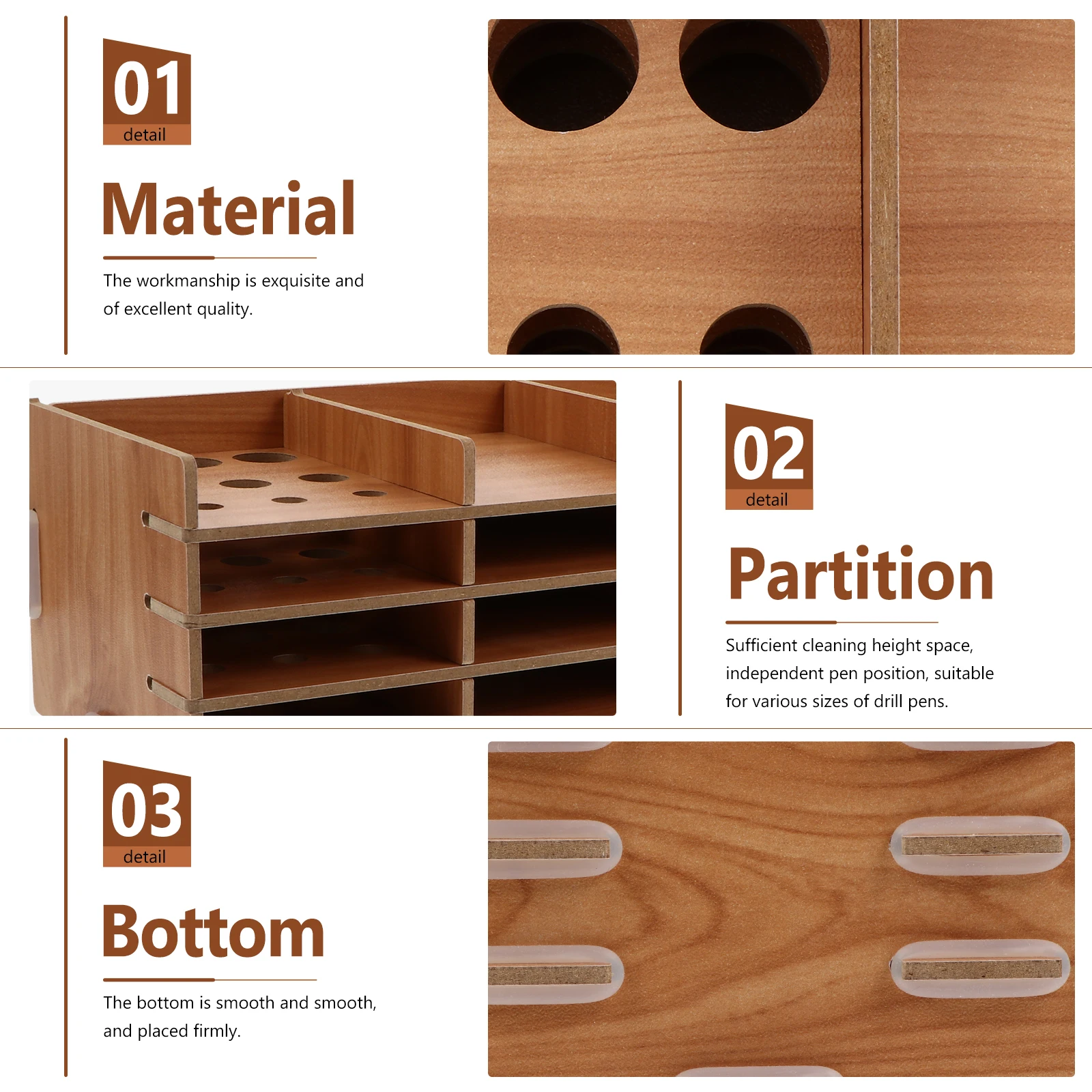 

Wooden Art Tool Tray Storage Rack For Embroidery Diy Picture Accessories Rhinestone Pen Organizer Durable Wood Diamond Tray