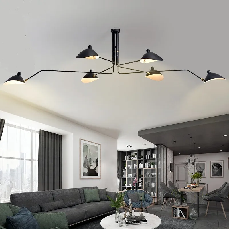 American Style Duckbill Chandelier Living Room Bedroom Restaurant Hanging Lamp Black Metal Dropshipping E14 Bulb