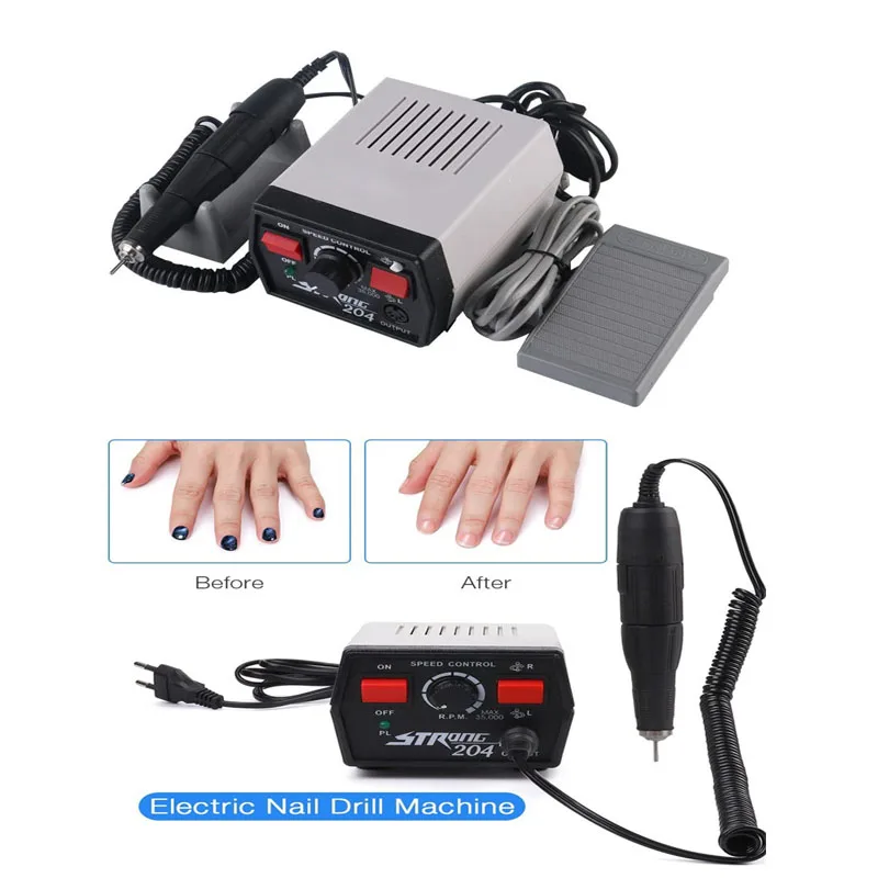 

204 Manicure Machine Set 35000RPM Electric Nail Drill Handle Polishing Jewelry Tool Nail File Pedicure Pro Nail Cutter Equipment