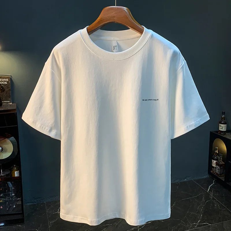 

Solid color short sleeved T-shirt for men, simple and loose oversized summer thin top, 2025 new versatile men's clothing