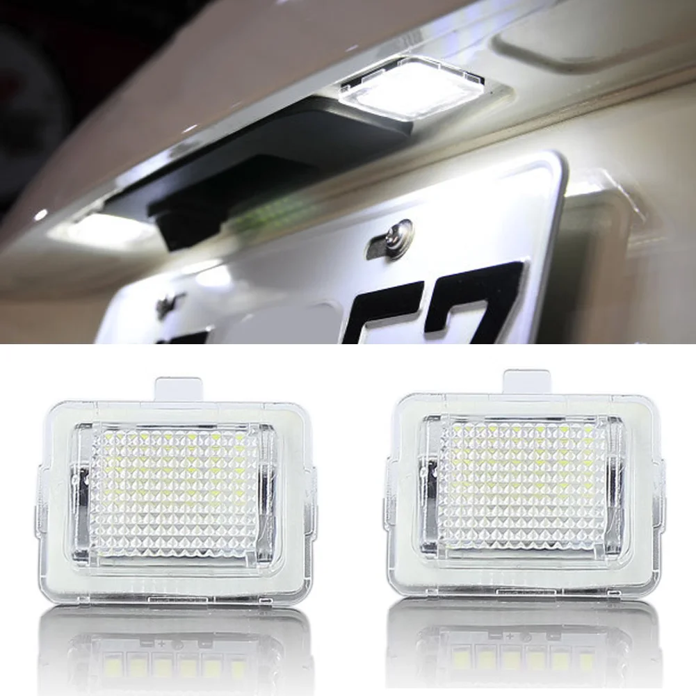 2 Stück LED-Kennzeichenbeleuchtung für Mercedes Benz W204 W205 W212 W216 W218 W221 CLA W222 W231 W166 R172 C117 2011 2012 2013-