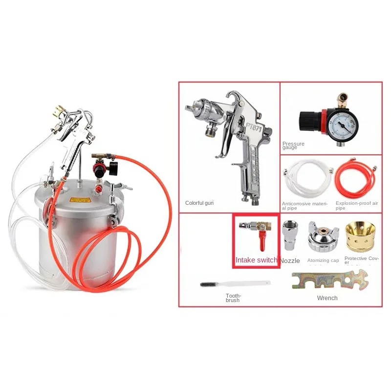 

Распылительная машина объемом 10 л, калибр 2,0/2,5/3,0/3,5, резервуар для распыления краски с водяным давлением, пистолет-распылитель для покрытия бочонка, насадка из латекса для краски