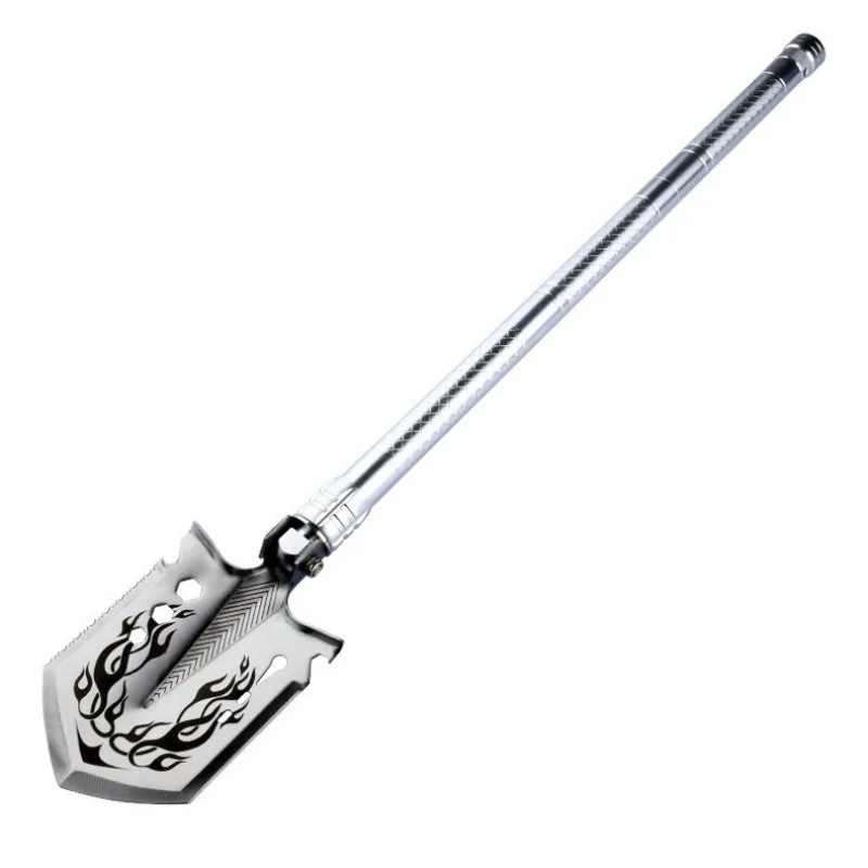 Silver 3-section Shovel Multifunctional Outdoor Spade Vehicle-mounted Digging Spades Portable Camping Survival Shovels