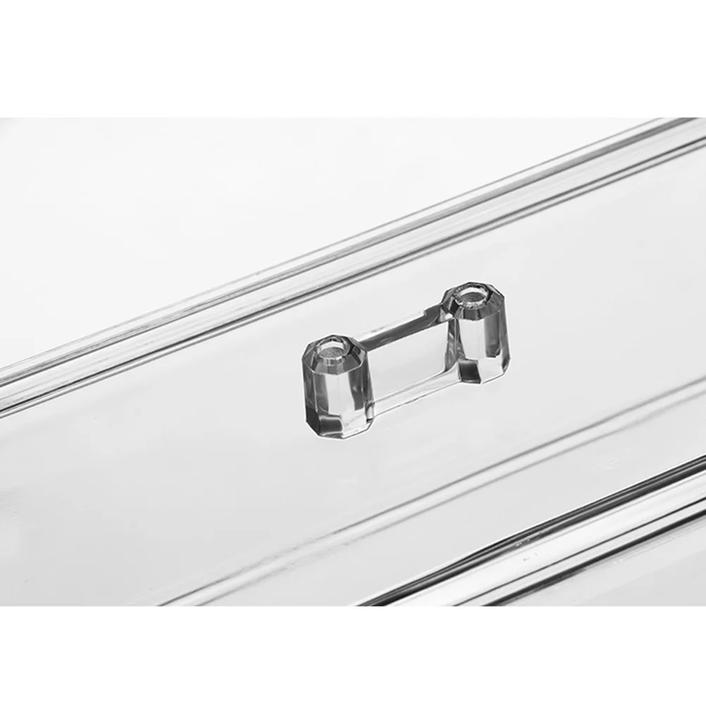 

Transparent Cotton Pads Storage Box with Lid Single Layer Dustproof Organizer for Makeup Brushes Accessories Acrylic