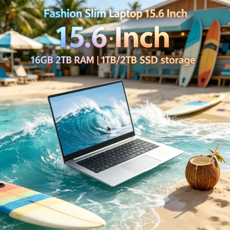 

All-purpose 15.6" Ultra Thin Notebook Intel 4405U Windows 11 Fashion Laptop for Study Office Entertainment