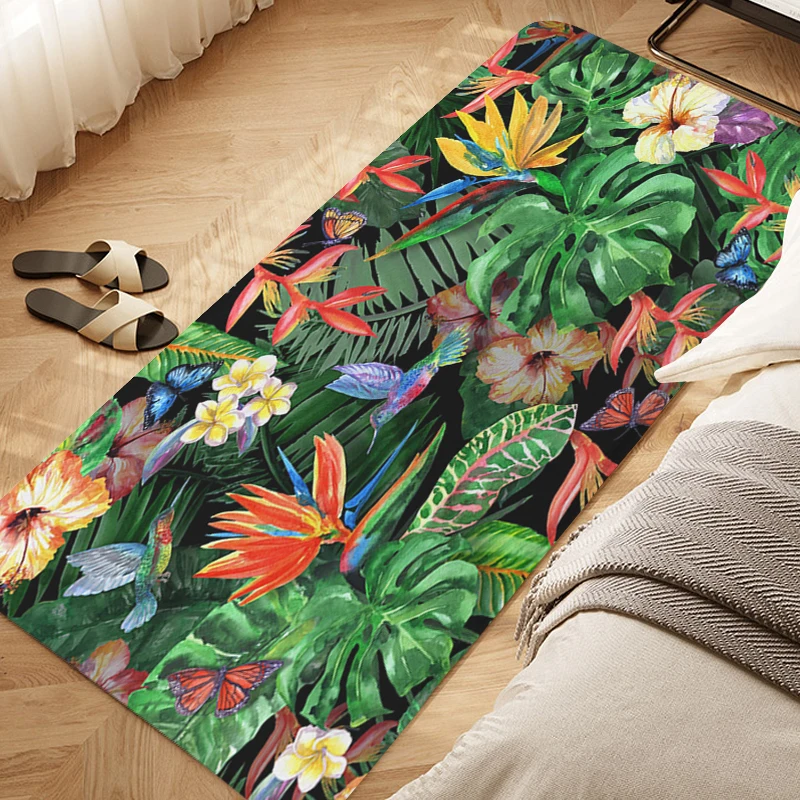 

Tropical Leaf Pattern Bedroom Rug Balcony Hallway Bathroom Foot Mat Entrance Door Doormat Living Room Kitchen Floor Carpet