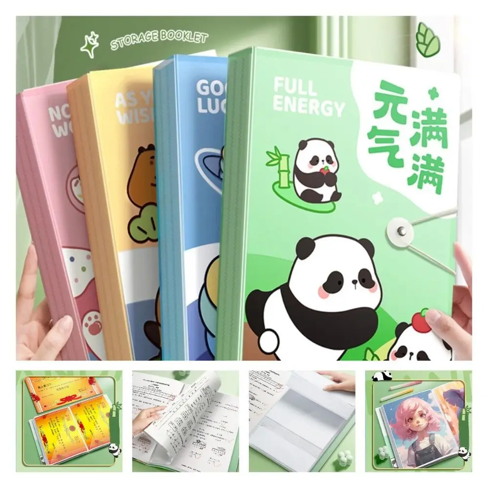 30/40/60 Pockets A4 File Folder Bag Waterproof Cartoon A4 File Organizer Large Capacity Picture Album Document Folder Projects