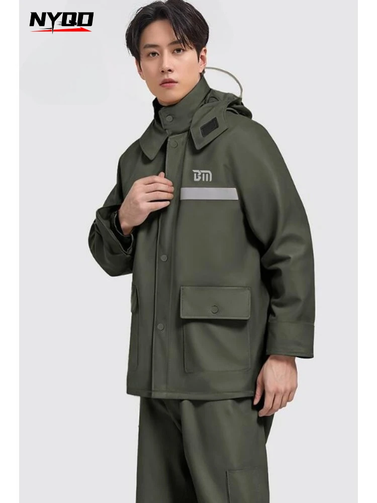 

Комплект для защиты от дождя для мотоциклистов: куртка и брюки, полная защита от ливня, утолщенные, для взрослых, рабочая защита от дождя