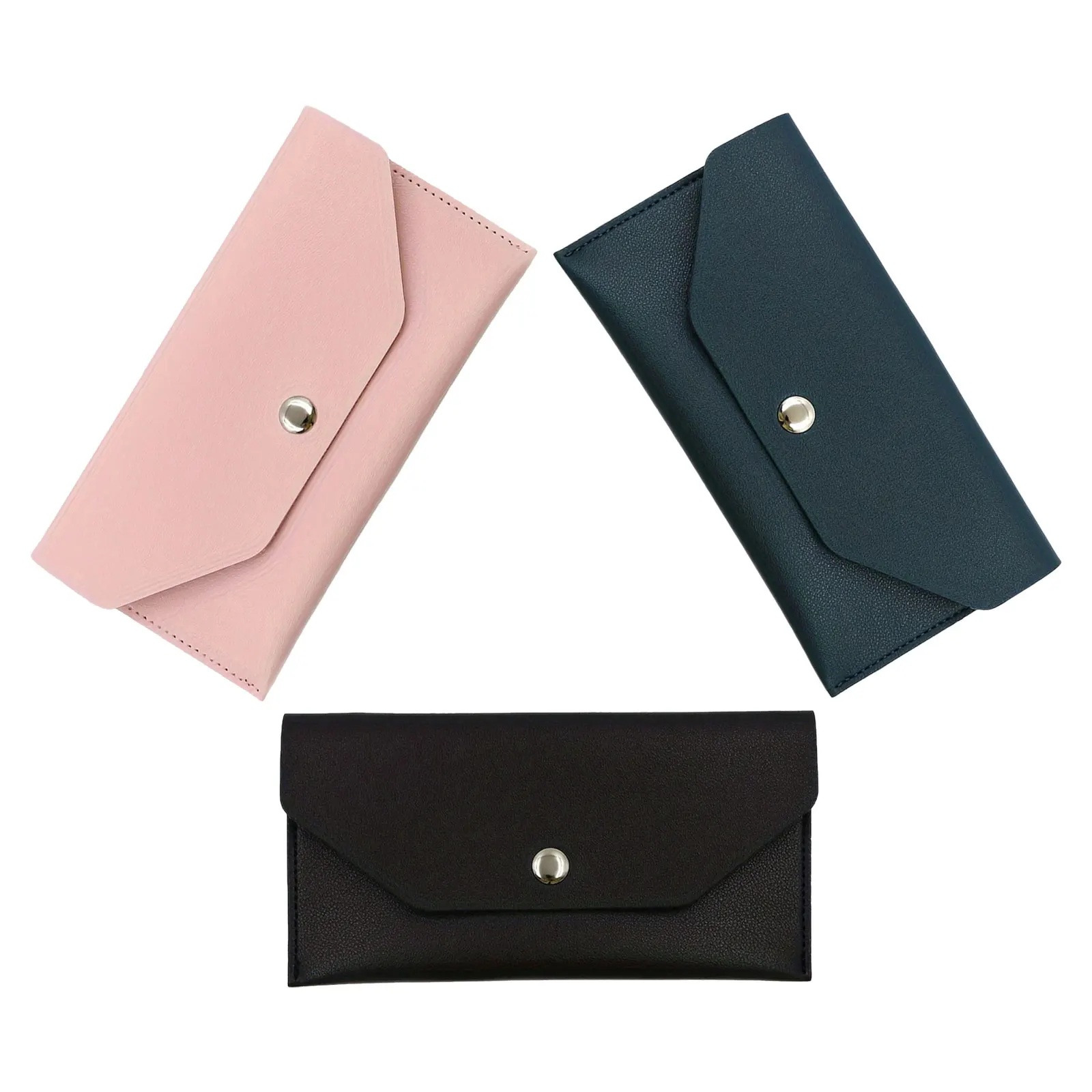 3 قطعة الحقيبة المعدنية حامل تغيير صغير ل إيصالات المفاتيح النقدية قابلة لإعادة الاستخدام الميزانية المغلف المحفظة المنظم المحمولة بطاقة Pu #1