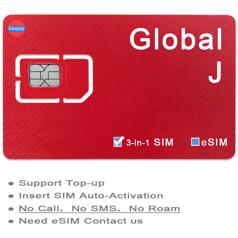 Global J Multi-Country Travel ข้อมูลอินเทอร์เน็ตแบบเติมเงิน Sim / eSIM Card; สนับสนุนบาร์เบโดส,Anguilla,Antigua,Dominica,Grenada,Jamaicain