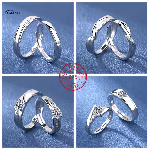 NEW 2PCS 925 sterling silver Rings Pearl shine Zircon Ring heart Rings Sunlight fashion original Ring silver womer lovers gift