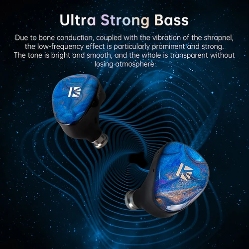 Imagen 2 del producto KBEAR KB02 conducción ósea controlador dinámico híbrido HiFi auriculares intrauditivos cable OFC de alta pureza graves ultra fuertes sonido excepcional