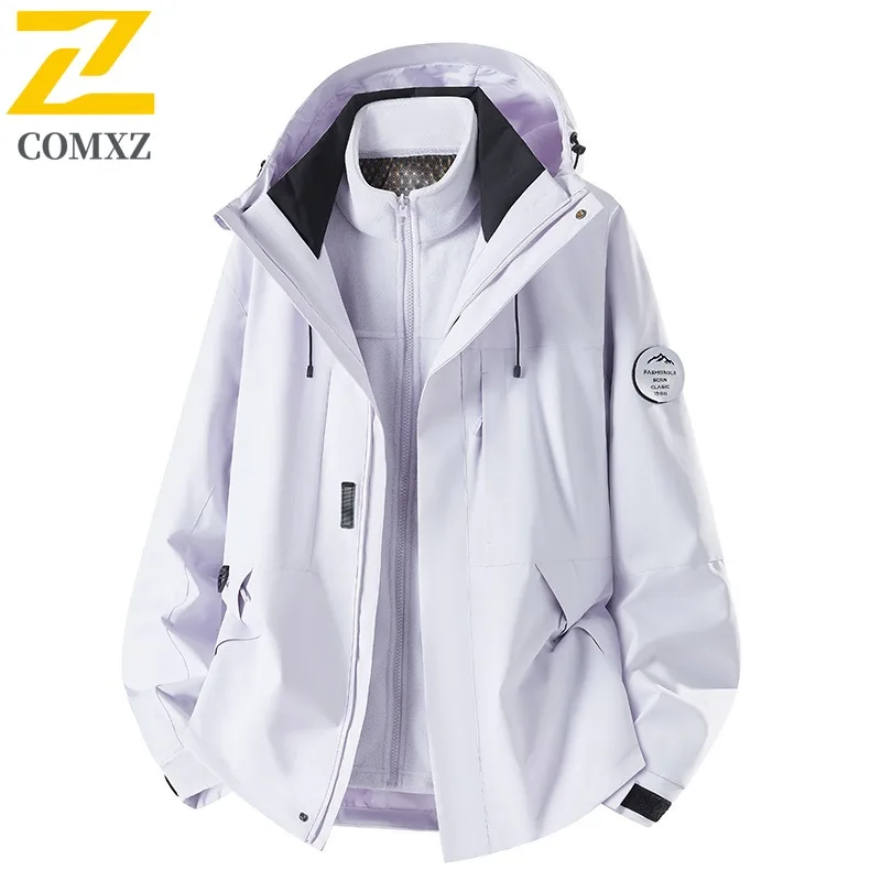 

COMXZ Mens Jacket Thickened Outdoor Adventure Comfortable Coat Solid Color Design Travel Lightweight Warm Autumn Winter Clothing