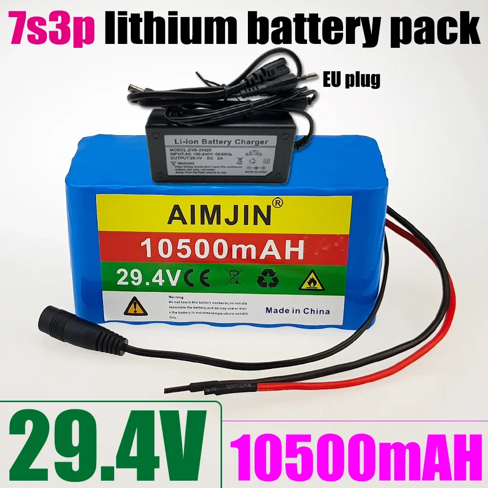 

for Electric Motor Bicycle Ebike Sccooter Toys Drill 29.4V 10.5Ah 7S3P 18650 Li-Ion Battery Pack Lithium Batteries