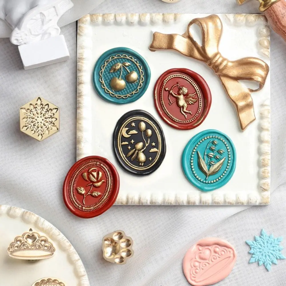 Card DIY Envelope Albums Hand Account Flower Wax Seal Stamp Fire Paint Seal Stamp Embossed Stamp Scrapbook Decoration