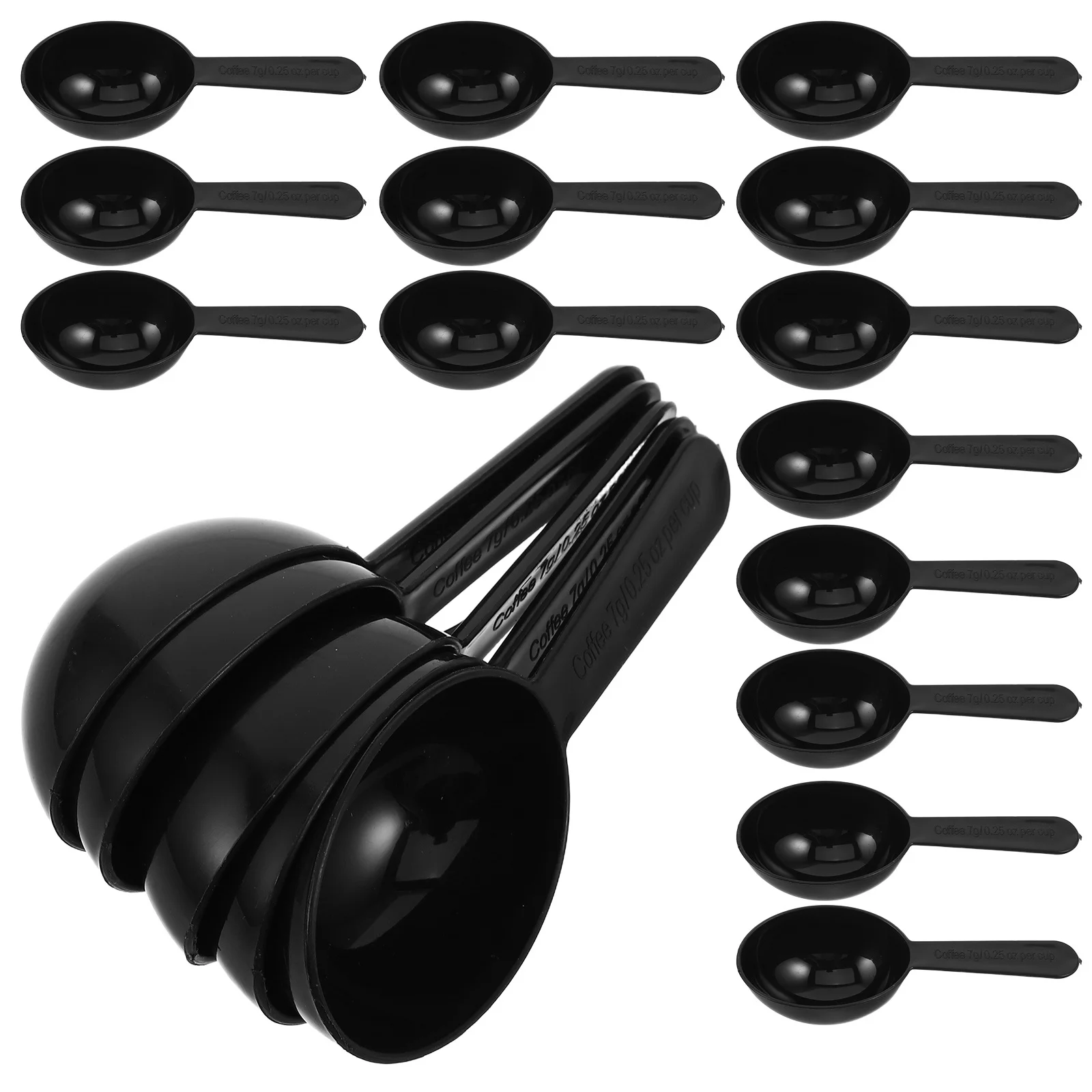 

60Pcs Plastic Measuring Scoop Black 7g Short Handle Coffee Flour Grain Spice Protein Accurate Kitchen Baking Utensils