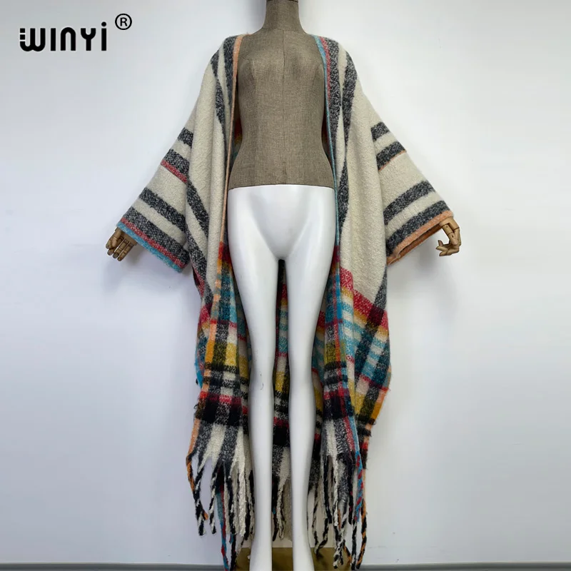 WINYI Winter Women High Quality Luxury Long Fur Coat elegant comfortable printing coat Loose Female longue Thick Warm OverCoat