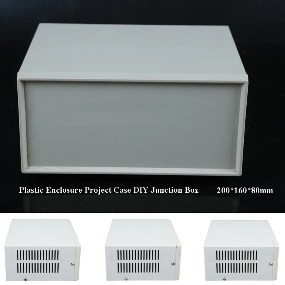 

Новый корпус для проектов 200*160*80 мм, пластиковый и металлический, серый, для самостоятельной сборки, распределительная коробка, коробка для электронных модулей, приборный бокс