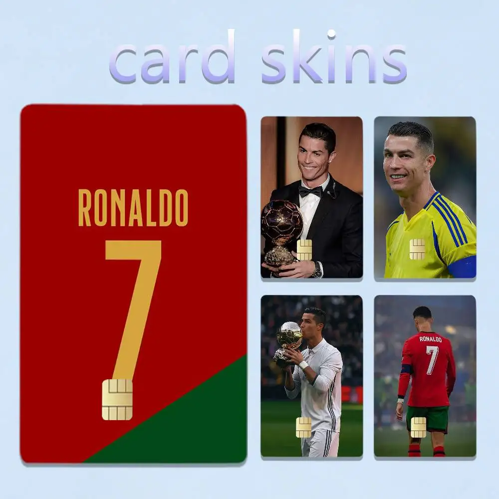 P-Pedri R-Ronaldo 7 Football 4pcs 1Set Film Skin for Debit Credit Bank Visa Card Decal Cover