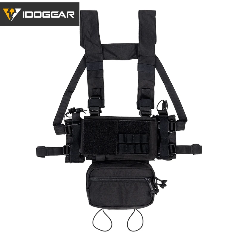 IDOGEAR MK3 Tactical Chest Rig Modular Lightweight Hunting Vest Full Set w/ 5.56 Mag Pouch Pantiball 3317