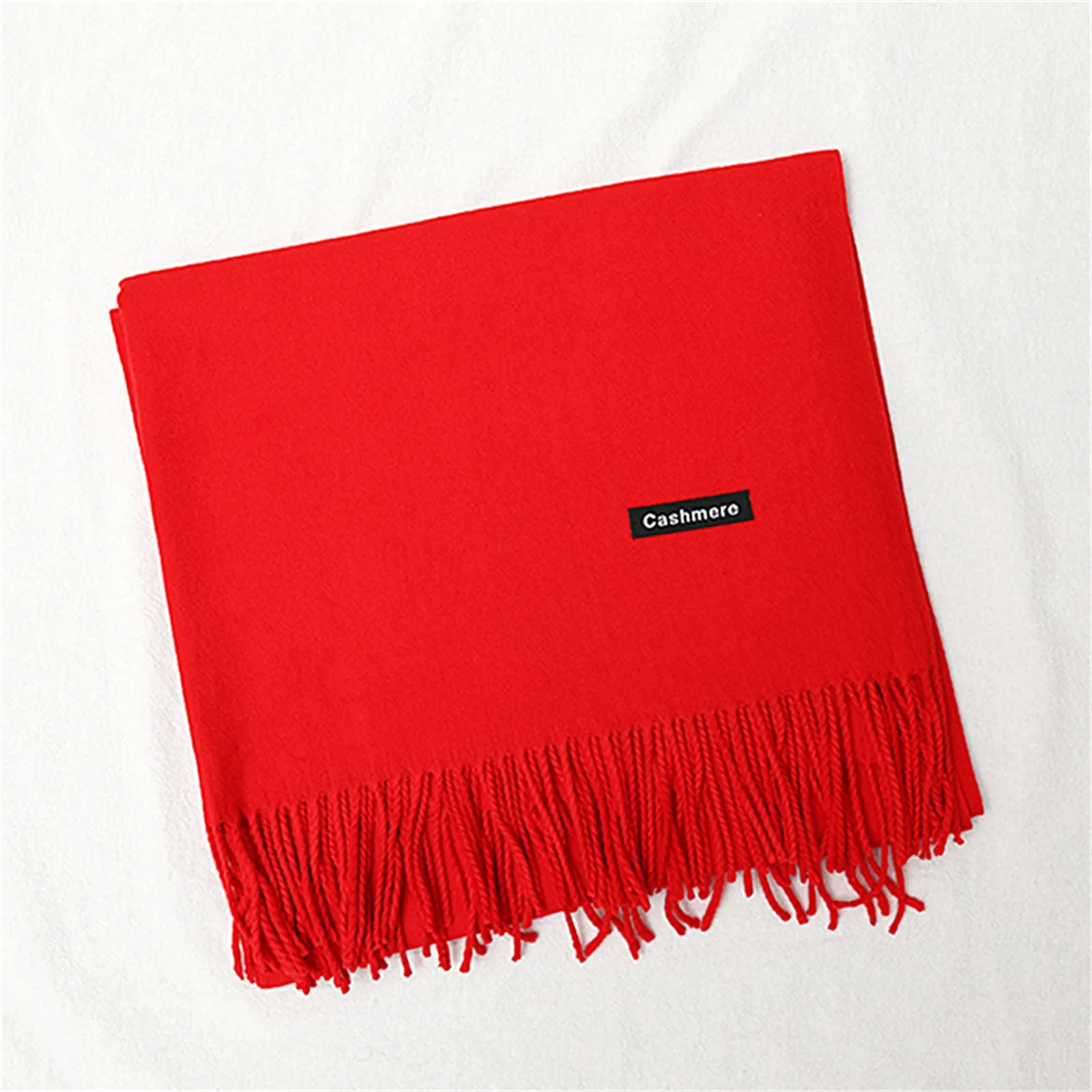 Bufanda gruesa y cálida de punto para mujer, conjunto de pañuelo de Color sólido, accesorios de moda, 2023, 2024