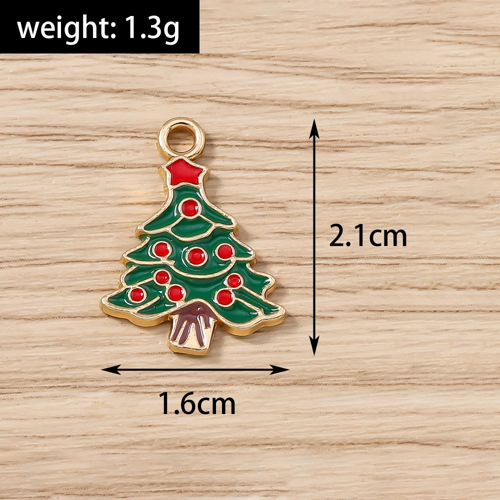 Tusember 20 Stück Emaille-Weihnachtsbaum-Anhänger für die Schmuckherstellung, fröhliche Neujahrs-Ohrringe, Halsketten, Armbänder, DIY-Geschenke – Detail 14
