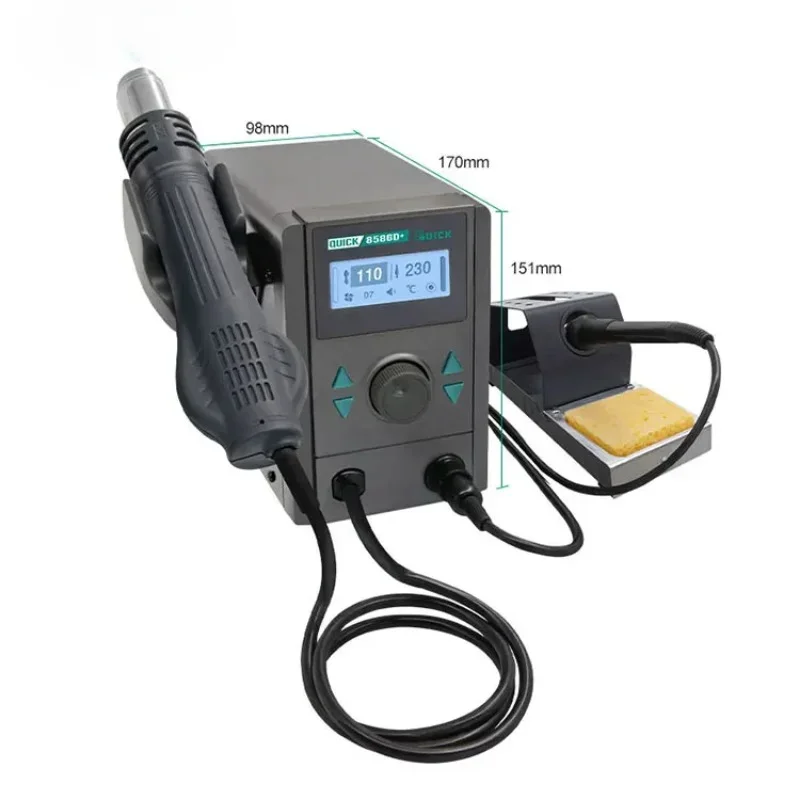 220V  8586D+ 2 In 1 Hot Air SMD Rework Station Soldering Station For Mobile Repair